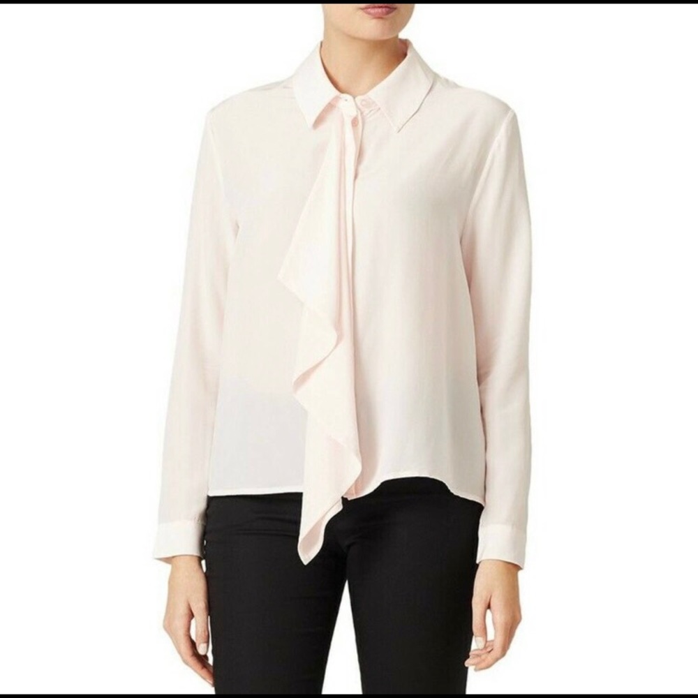 Keepsake Stolen Heart Silk Ruffle Front Blouse